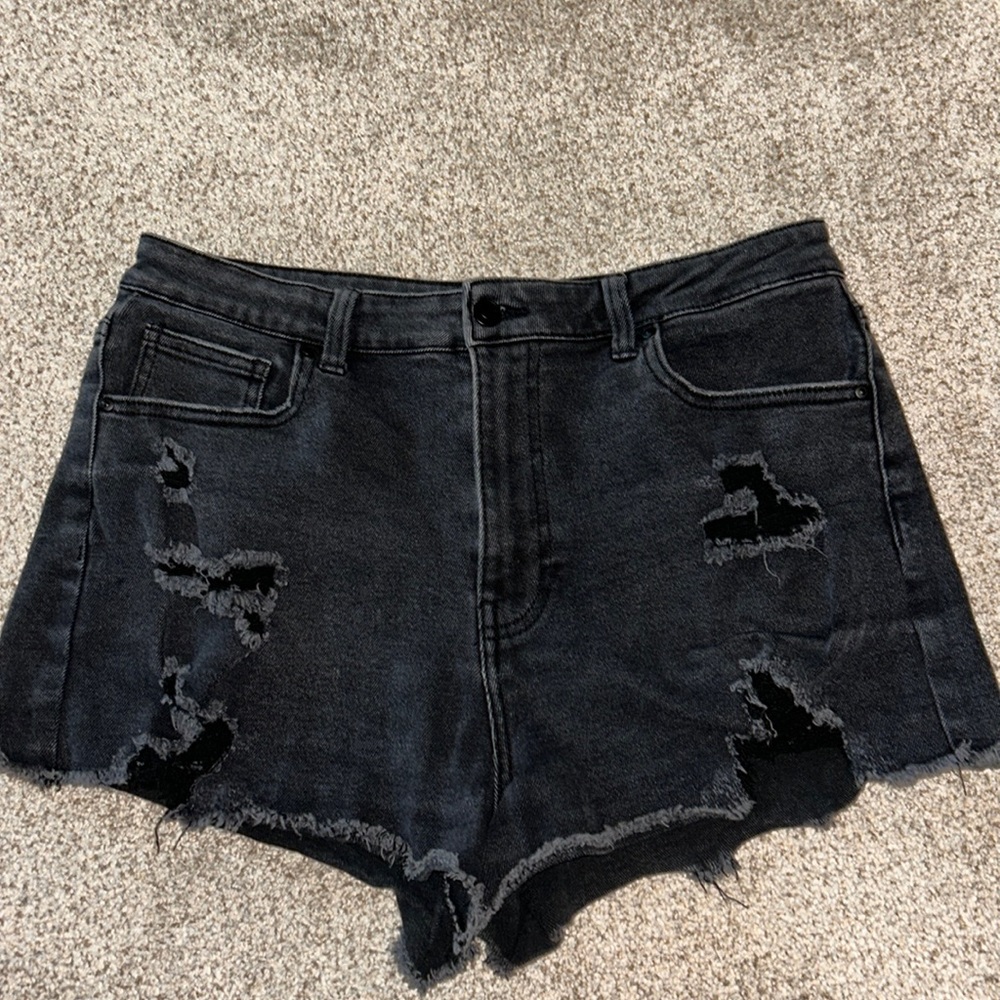 Jean shorts.